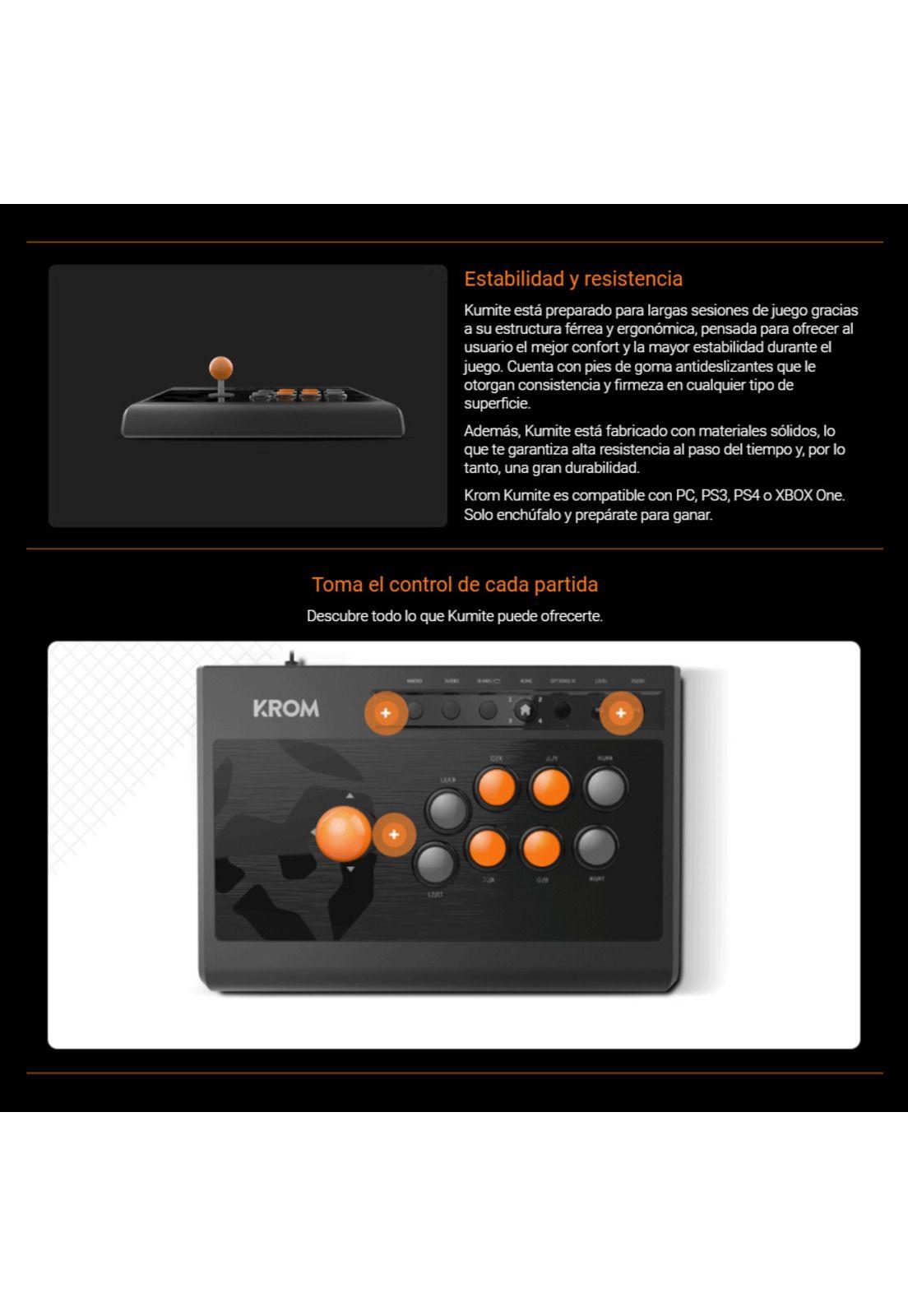 Arcade Stick Kumite Fightstick Krom Ps4 Xbox Pc-3