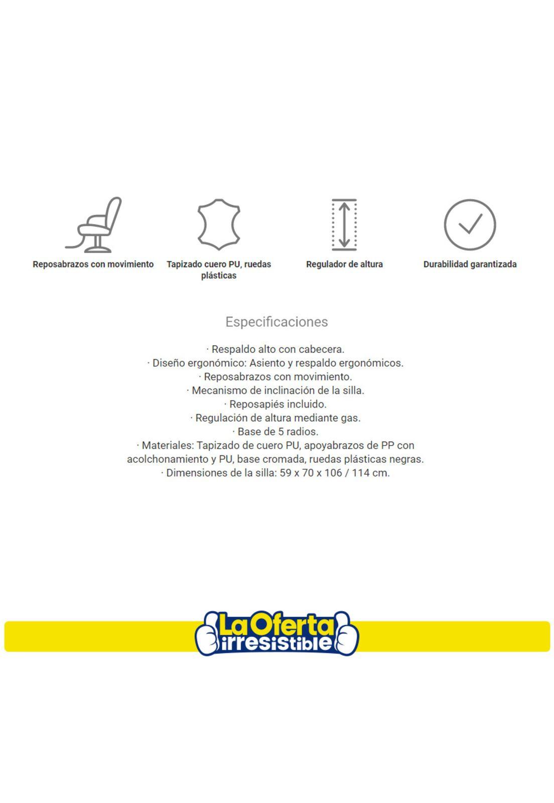 Silla Gamer Donna con Apoyapies-2