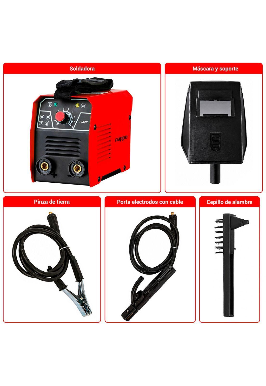 Soldadora Inverter IGBT Nappo 120A + Máscara y Accesorios-1