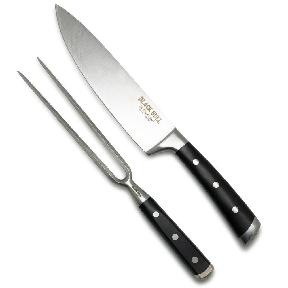 Set de Cuchillo y Tenedor Parillero BlackBull Acero Inox-0