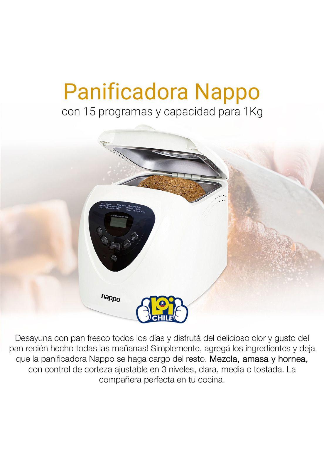 Maquina para hacer pan Nappo 1kg 700w LCD con 15 programas-1