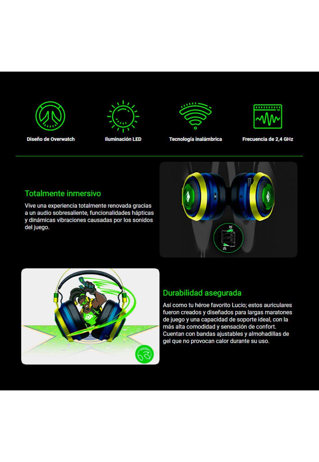 Audifonos Gamer Razer Nari Ultimate Lucio Overwatch-2