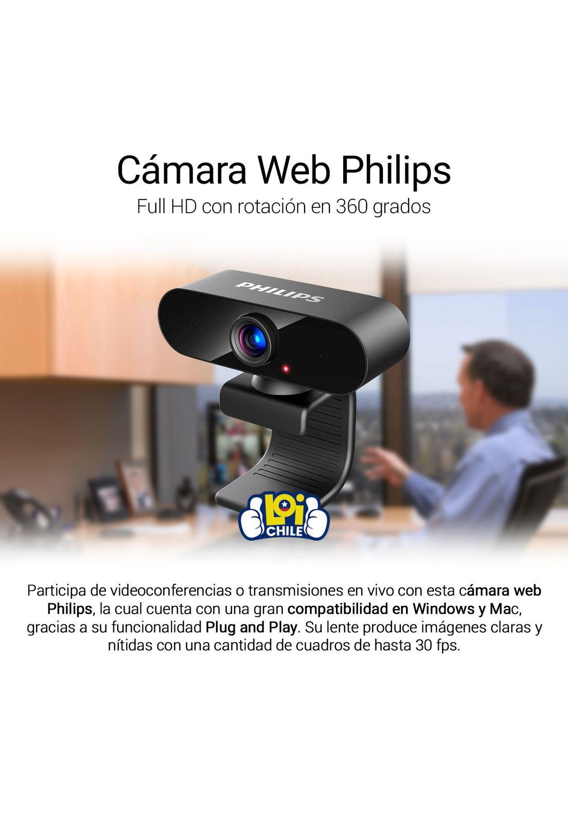 Webcam Philips Full HD 1080P Rotación 360-1