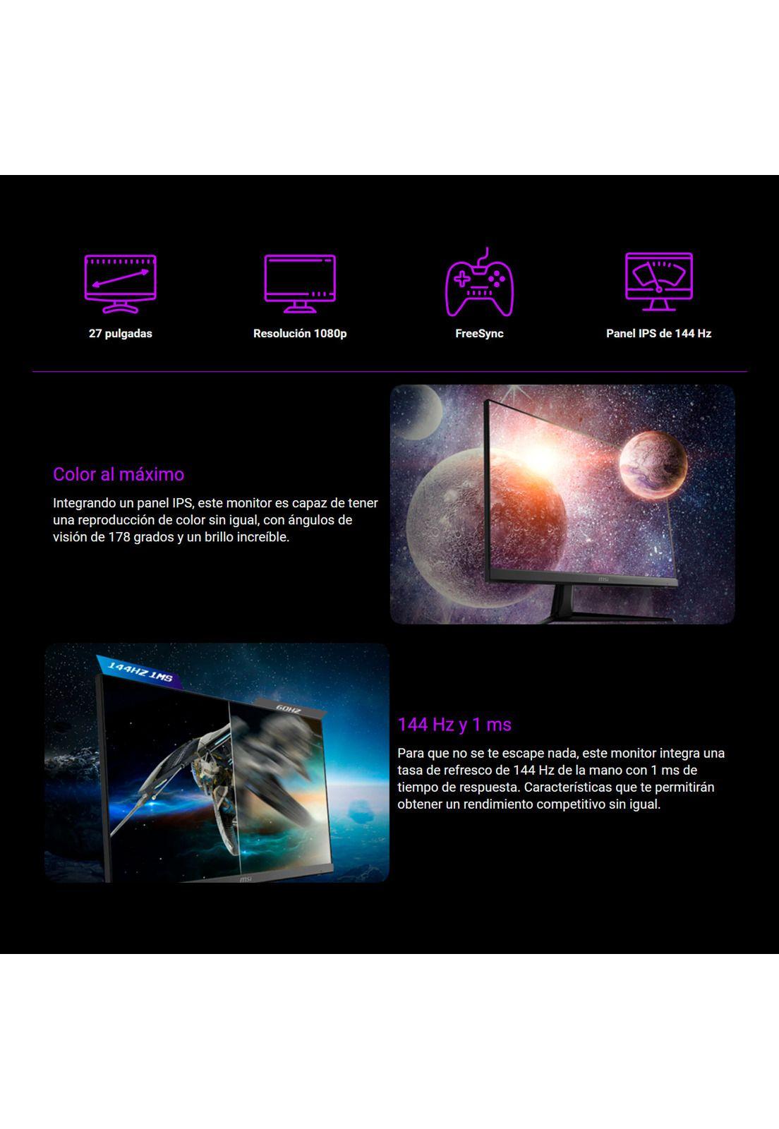 Monitor Gamer Msi Optix G271 FHD 27' 144Hz 1MS 27'-2