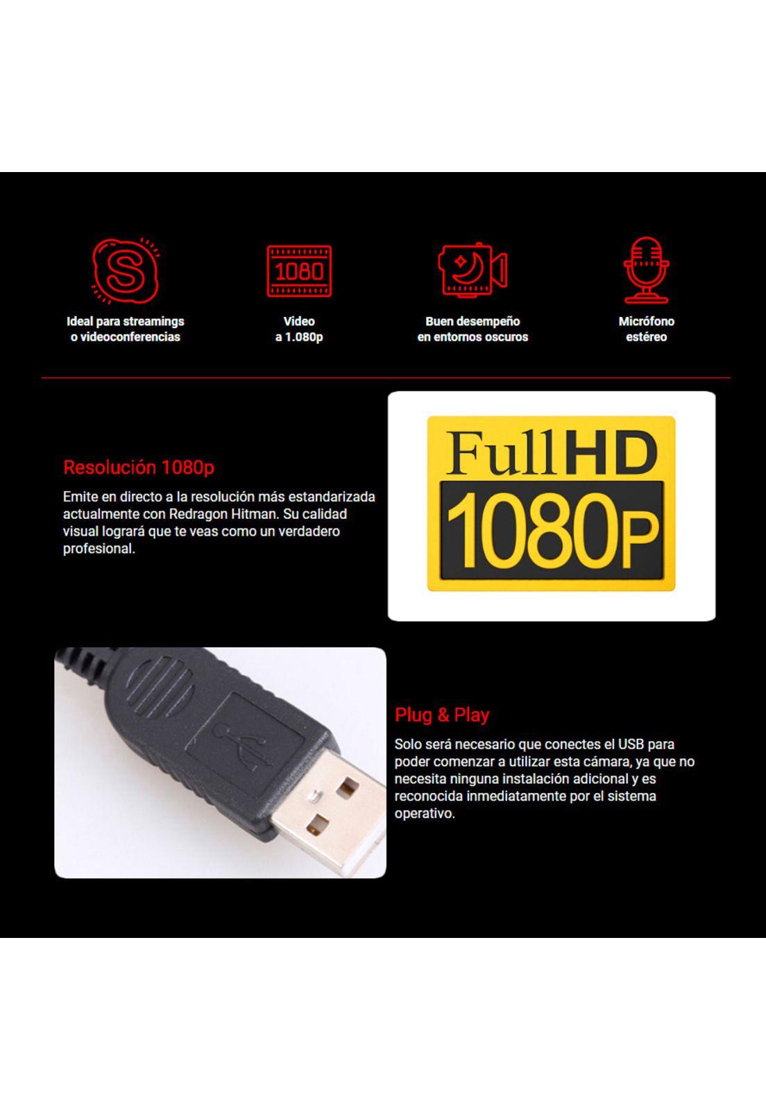 Webcam Redragon Hitman Gw800 FHD 1080p-2