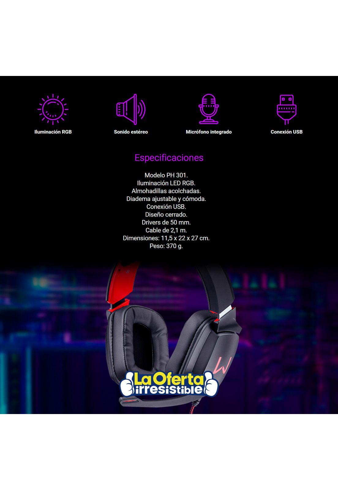 Audífonos Gamer Warrior Kaden RGB-2