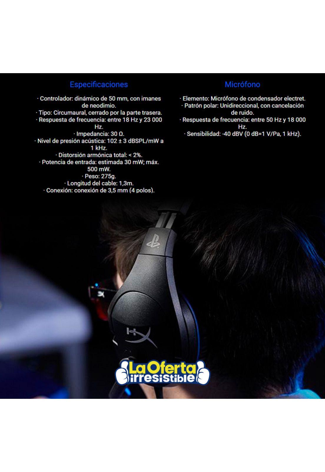 Audifonos Gamer HyperX Cloud Stinger para PS4-5