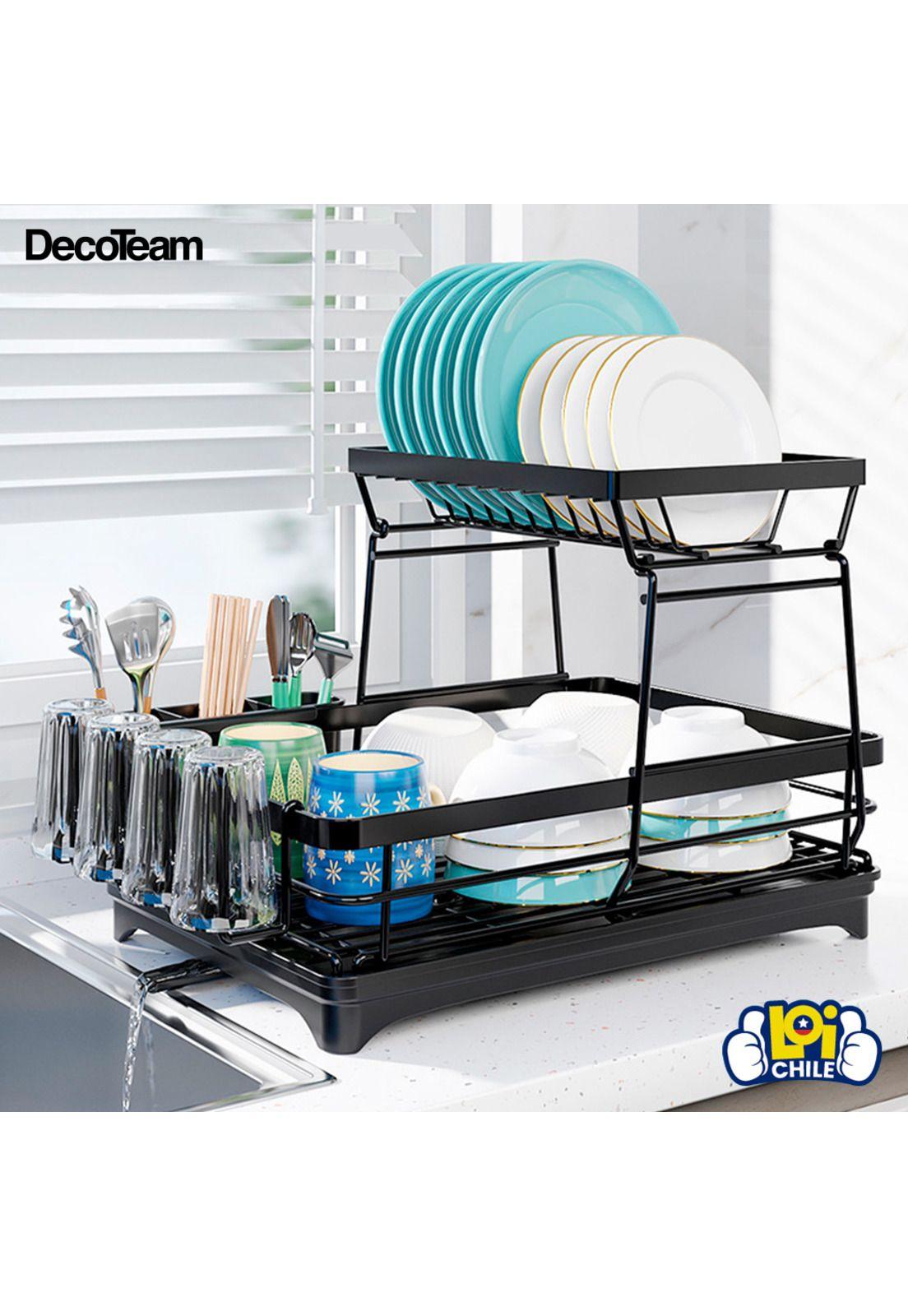 Escurridor de Platos DecoTeam 2 en 1 Desagüe Ajustable-9