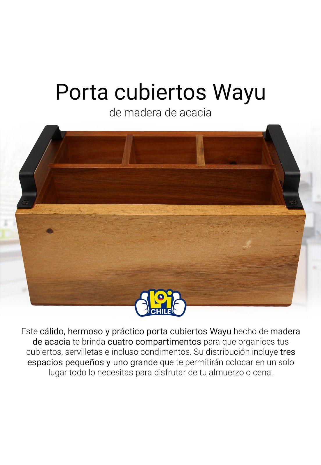 Porta Cubiertos de Madera Organizador Cocina Wayu-1