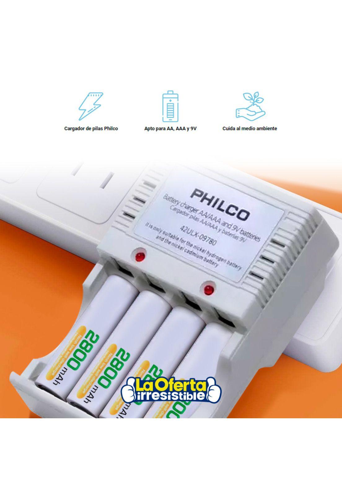 Cargador 4 De Pilas Philco Tipo AA y AAA-2