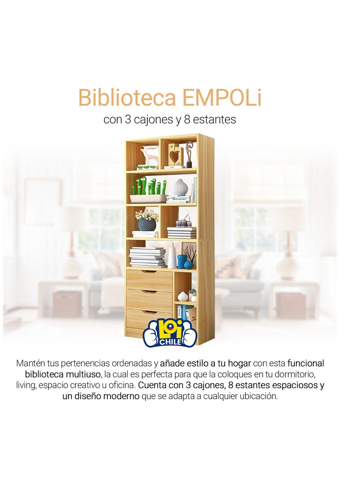 Biblioteca con 3 Cajones Beige Empoli-1