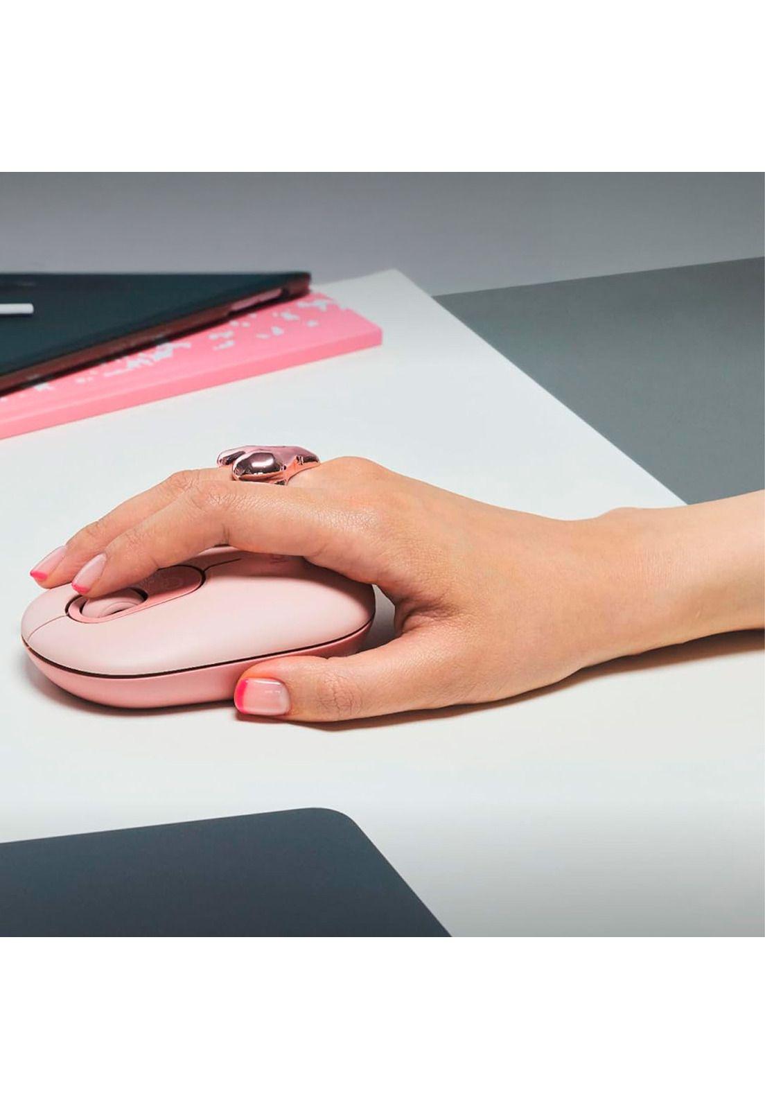 Kit Teclado y Mouse Inalámbricos Logitech Pop Icon Rosa-9