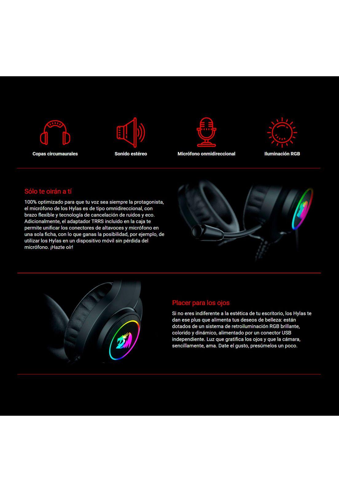 Audífonos Redragon Hylas H260 RGB-2