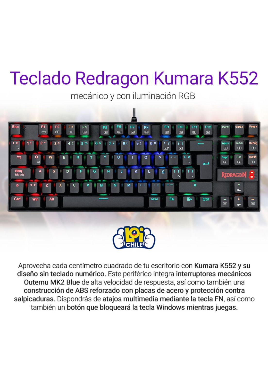 Teclado Gamer Mecanico Redragon Kumara K552-1