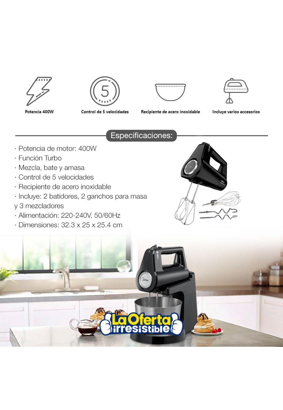 Batidora de Mano MIDEA con Pedestal y Bowl 400W-2
