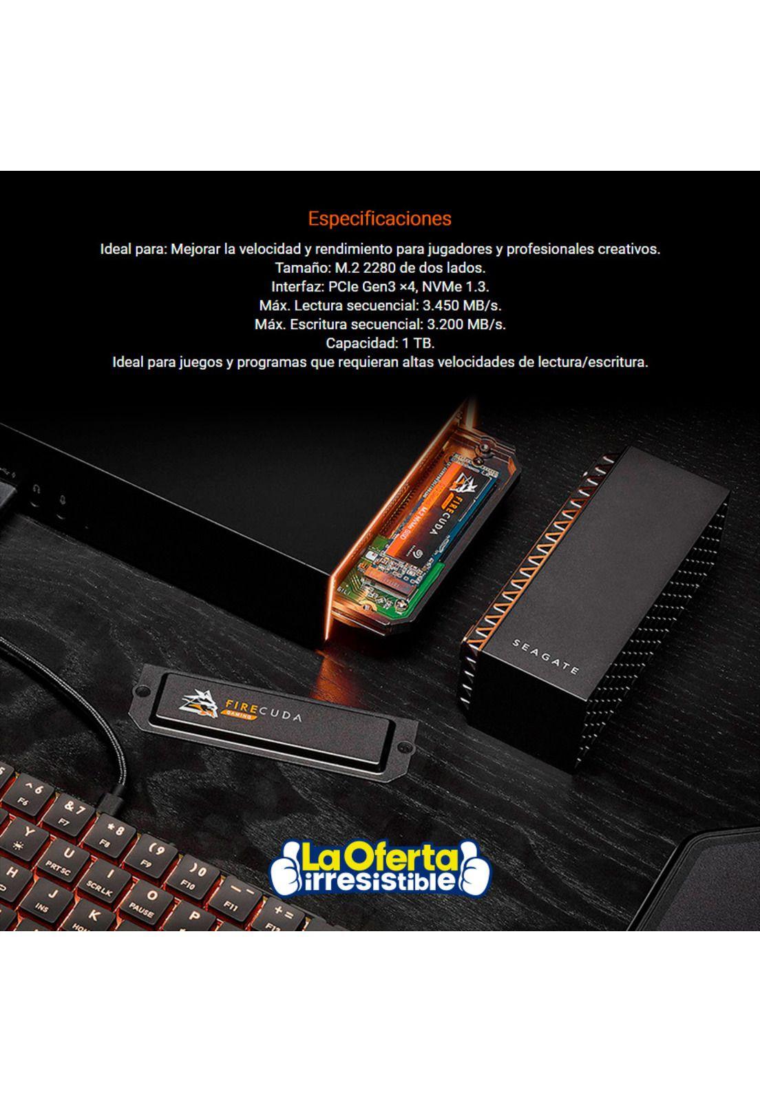 Disco SSD Seagate 1TB Firecuda 510 Pcle G3 NVM3-4
