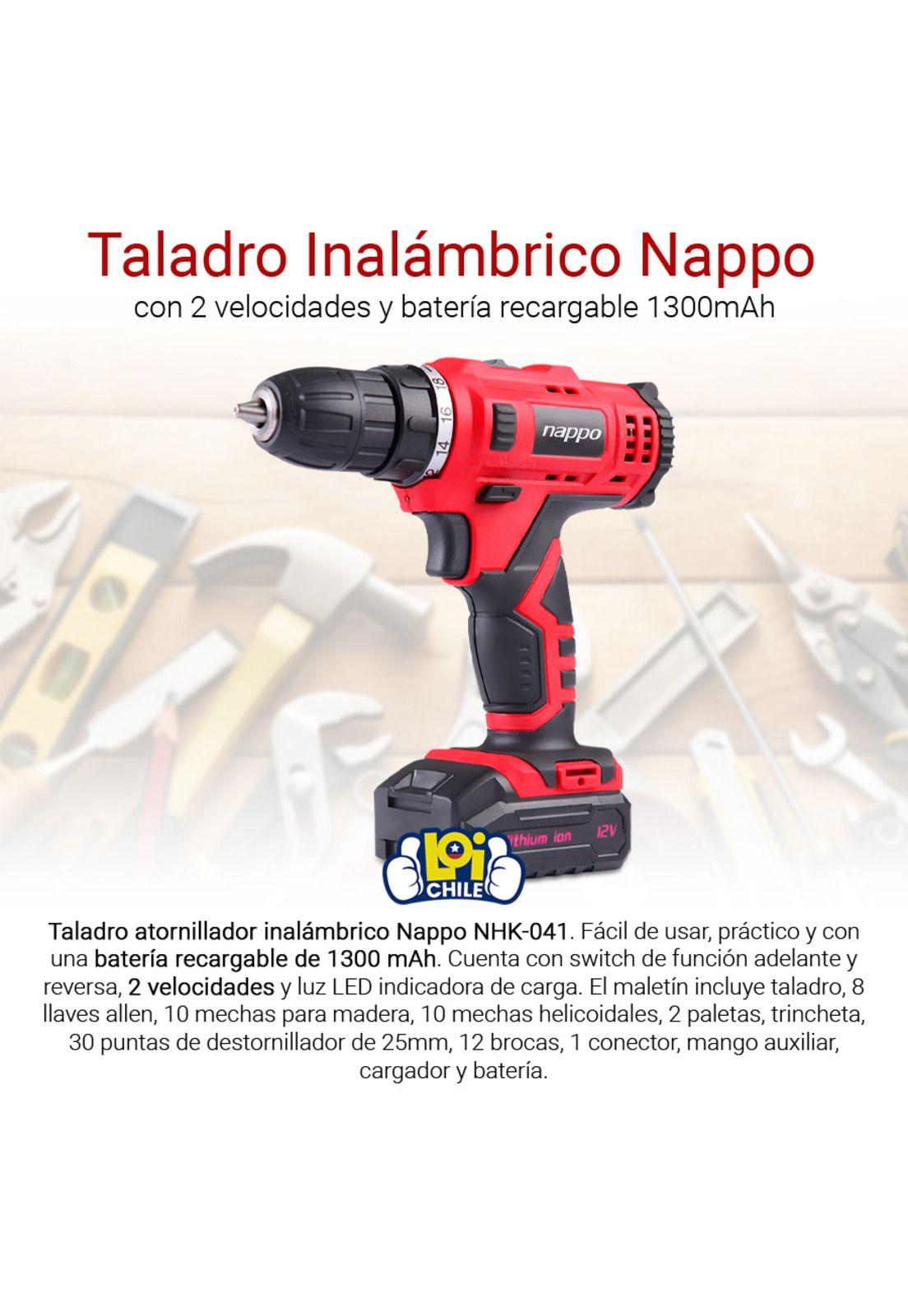 Taladro Inalambrico NAPPO 2 Velocidades con Accesorios-1