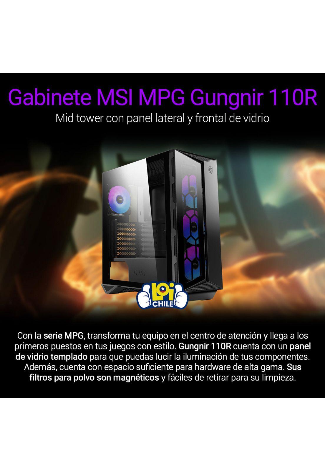Gabinete Gamer Msi Mpg Gungnir 110R Mid Tower Panel Lateral Y Vidrio Frontal-1