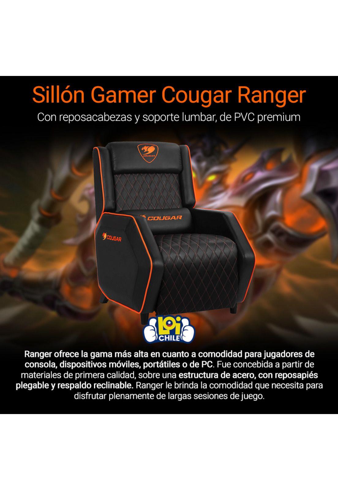 Sillon Gamer Cougar Ranger Naranja Eco Cuero Reclinable-1