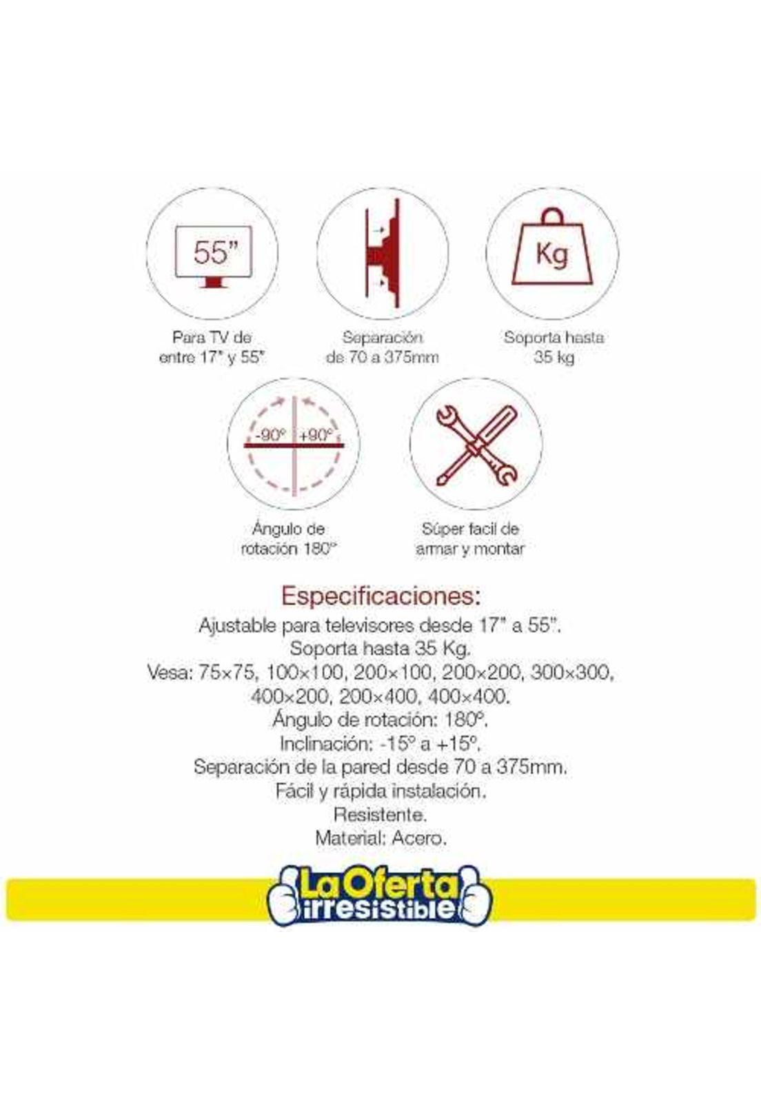 Soporte Móvil Para Tv De 17 Hasta 55 Con Rotación Loi Chile-2