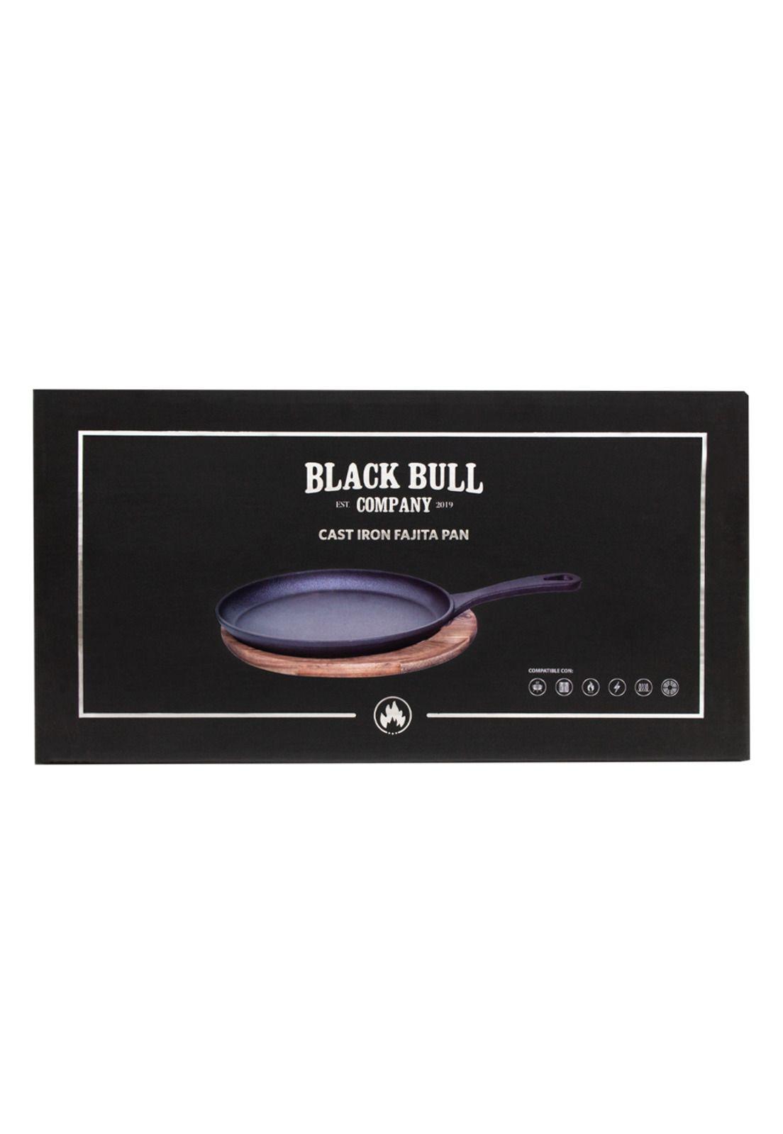 Sartén Fajita Fierro Fundindo Black Bull con Base de Madera-2