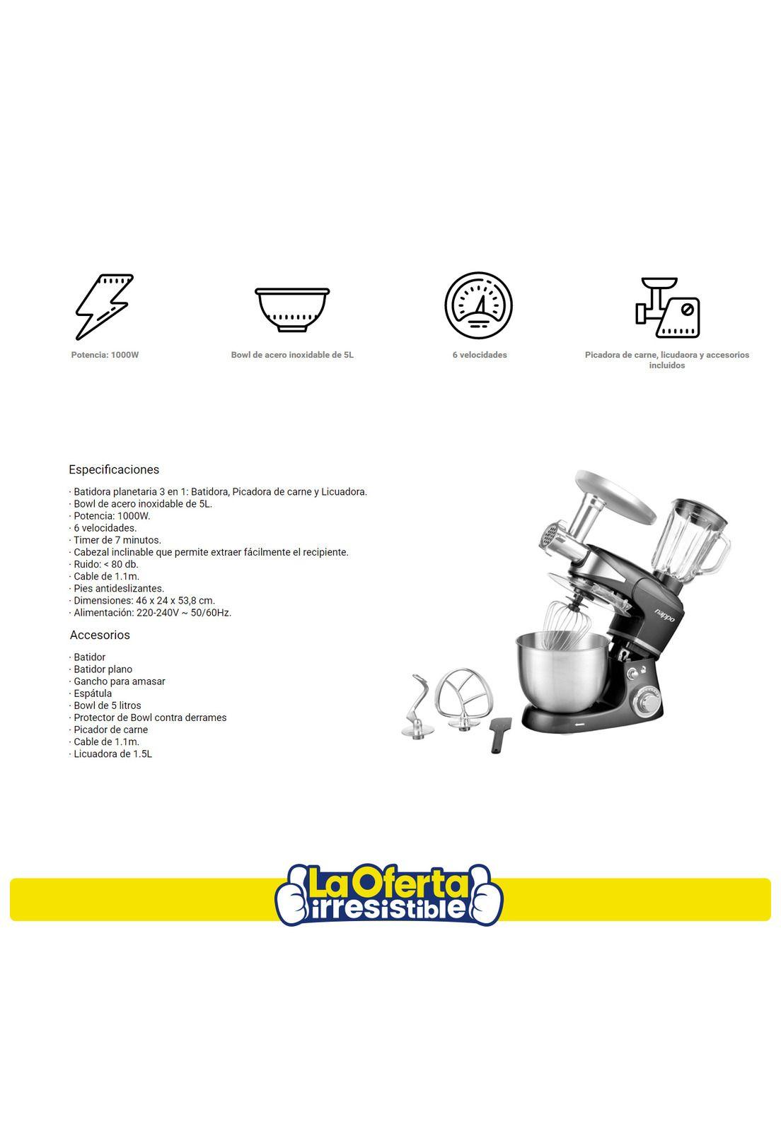 Batidora Planetaria Nappo Picadora de carne y licuadora NEA-074-2