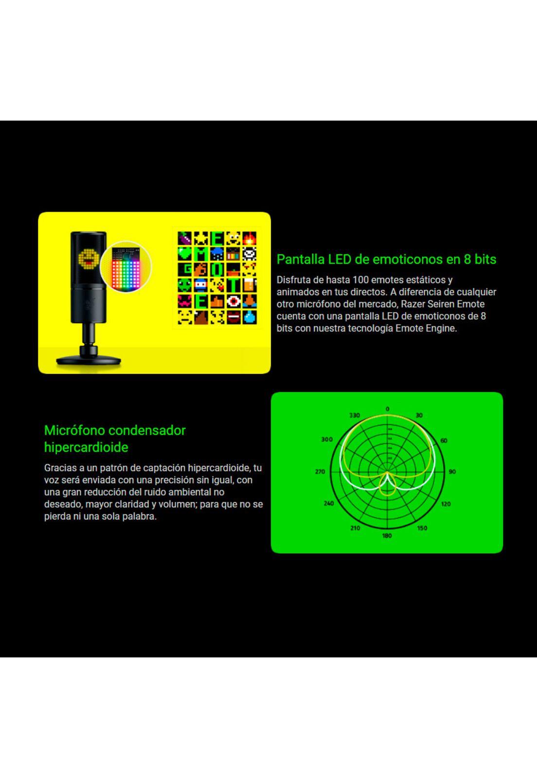 Microfono Razer Seiren Emote con Pantalla LED de 8 bits-3