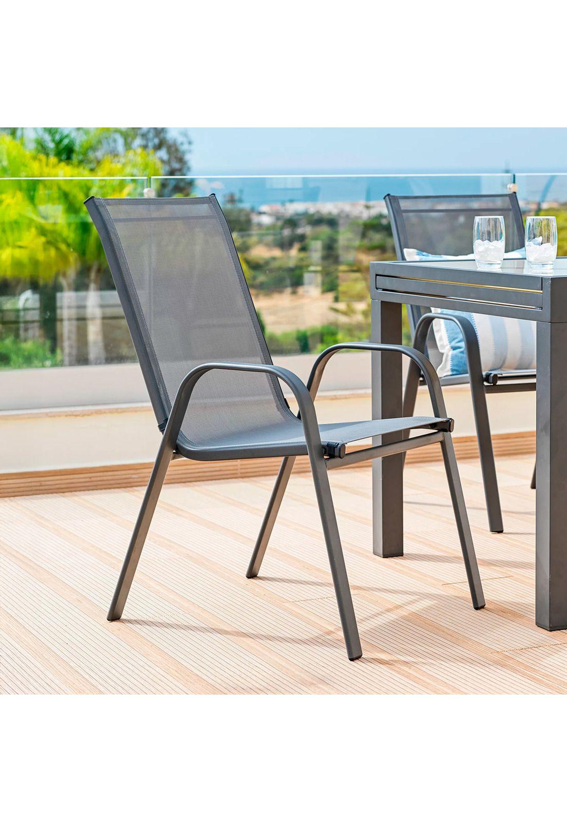 Silla De Jardín Y Terraza Empoli De Acero Y Textileno-3