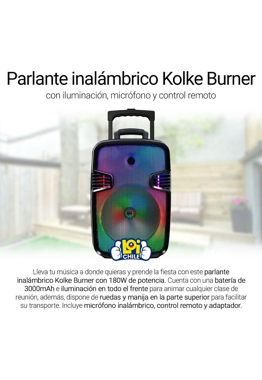 Parlante Bluetooth 12" Kolke Burner Led TWS 180W Radio FM-1