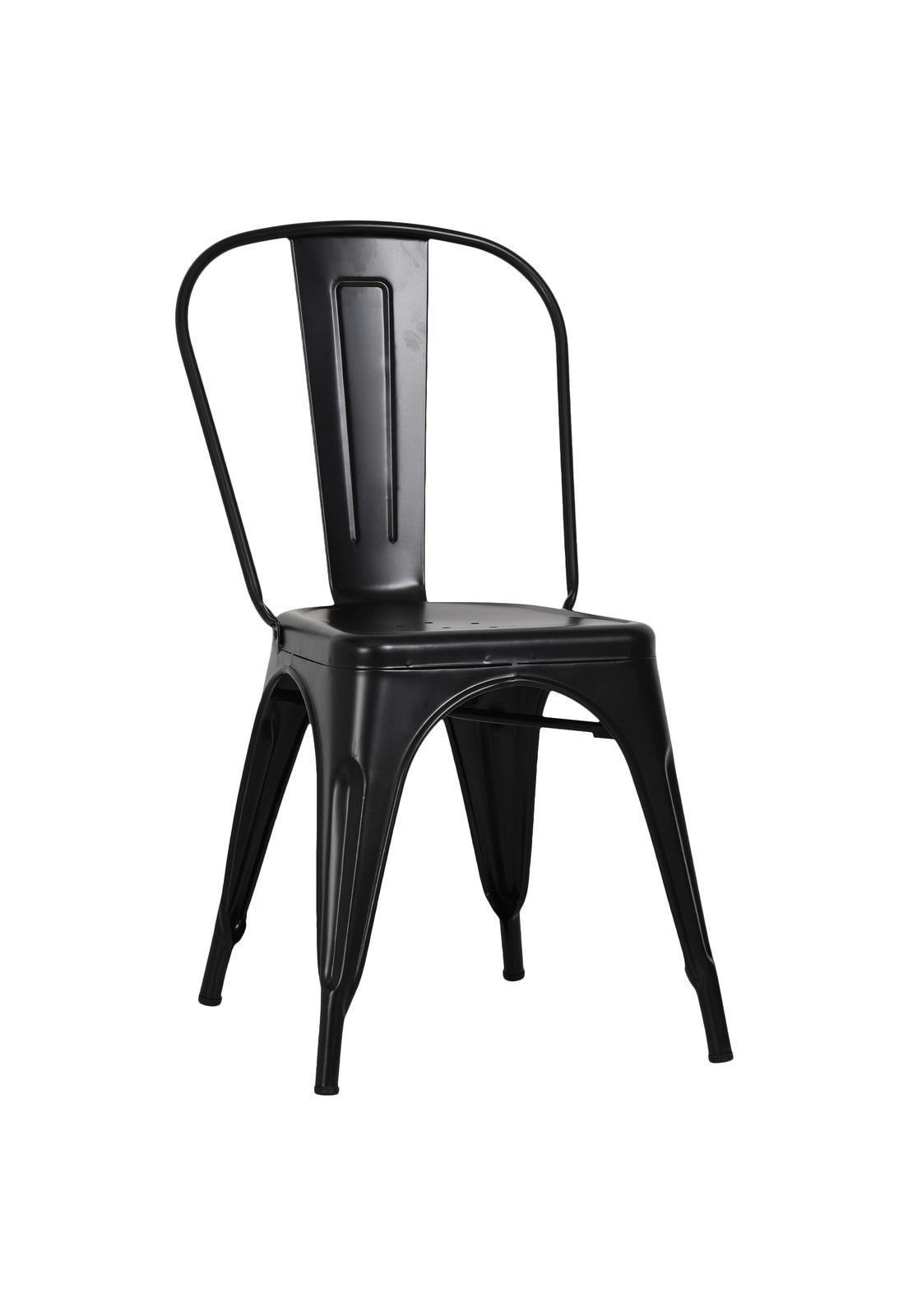Set de 4 Sillas de Metal Diseño Tolix Empoli Negra-1