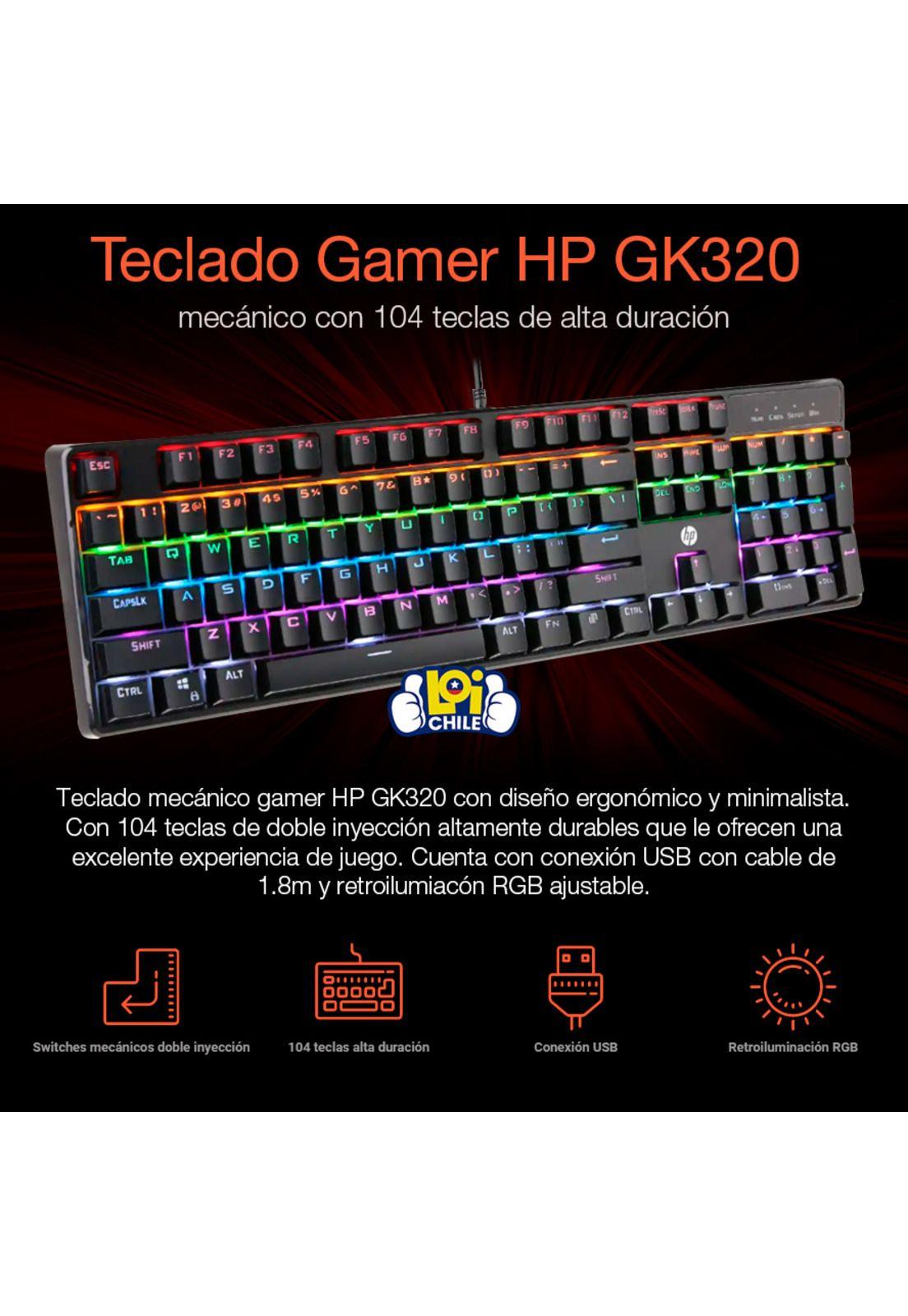 Teclado Gamer Mecanico HP GK320-1