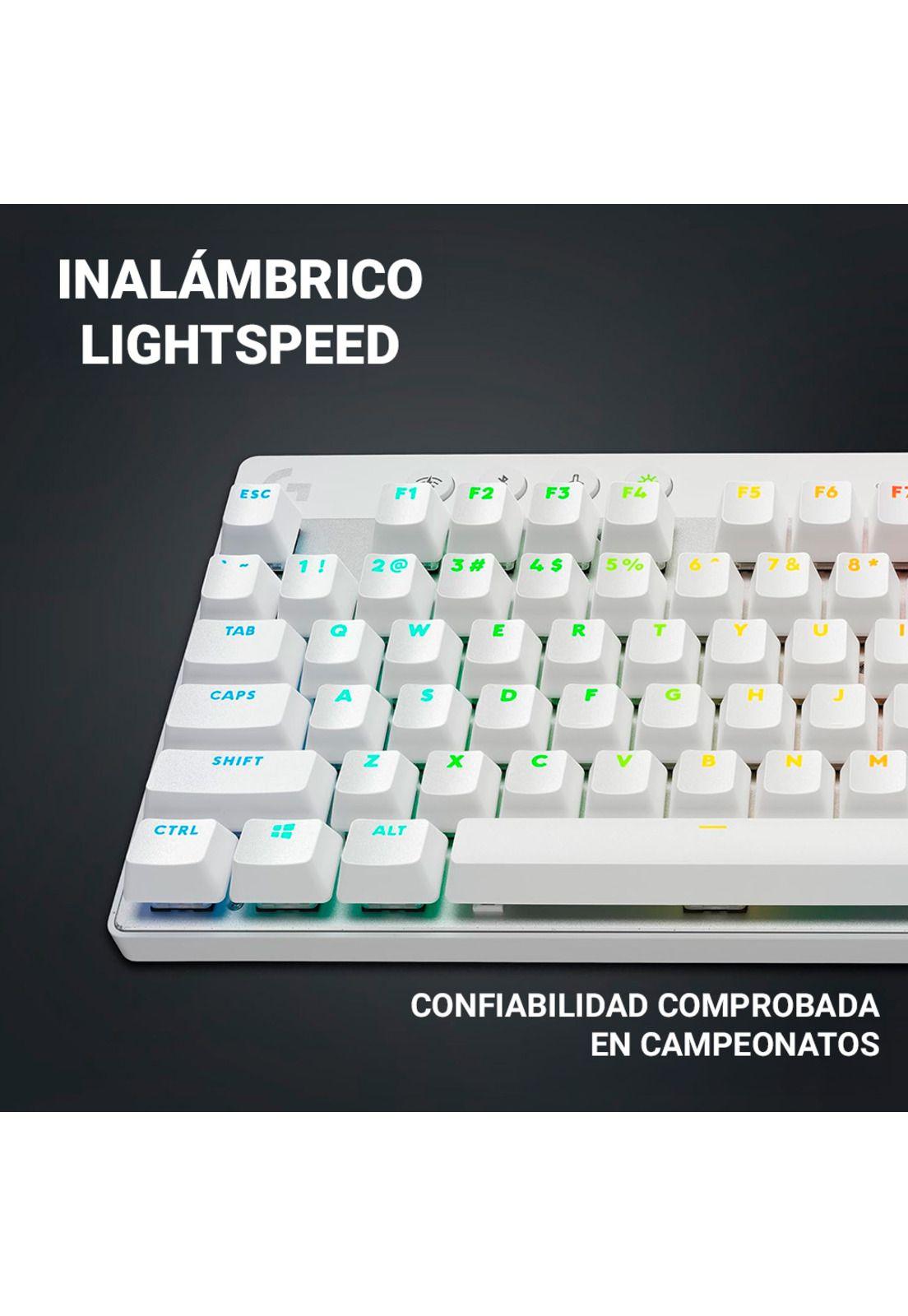 Teclado Logitech G Pro X TKL Lightspeed Inalámbrico Blanco-5