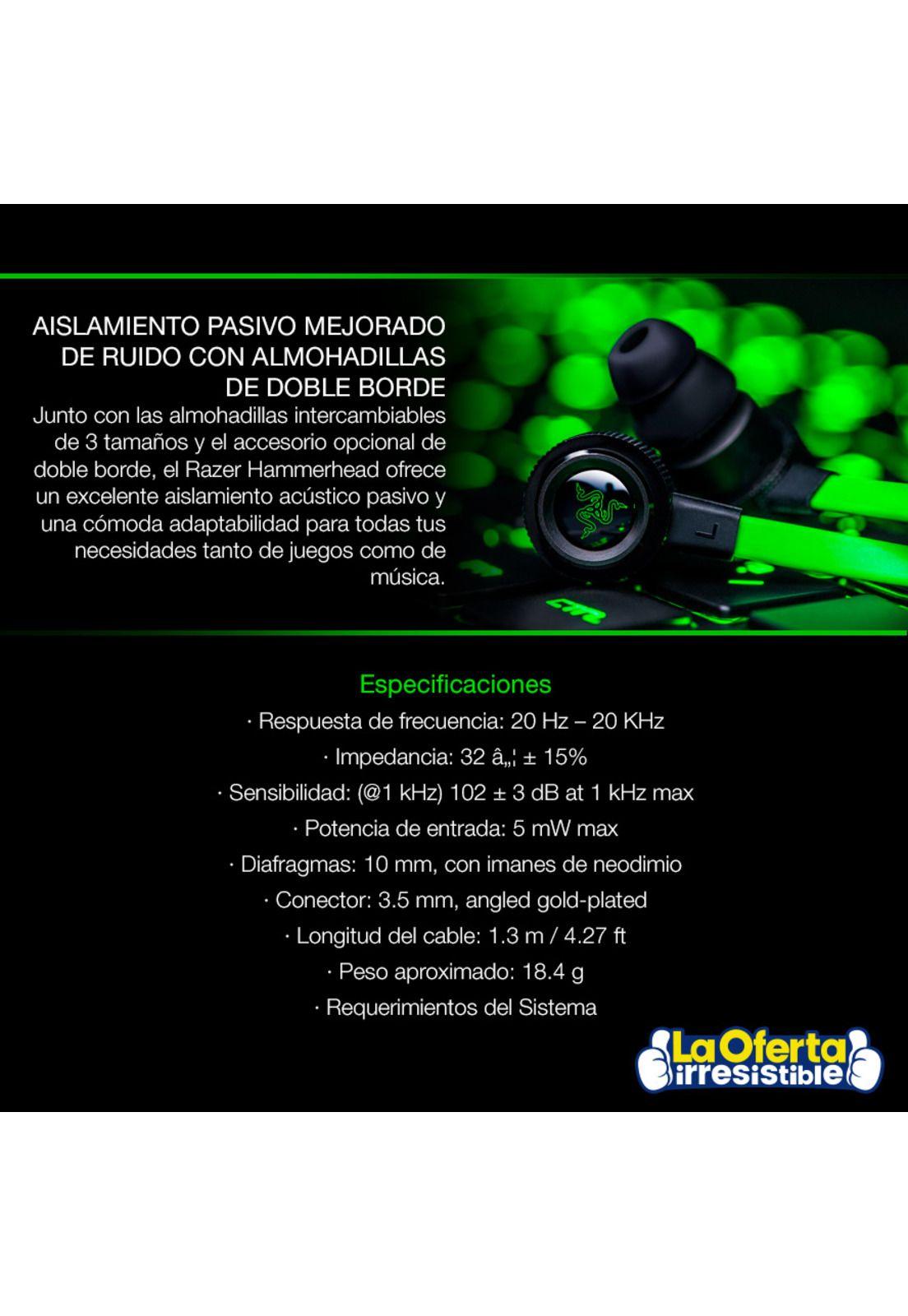 Audifono Razer Hammerhead V2 Gamer-3