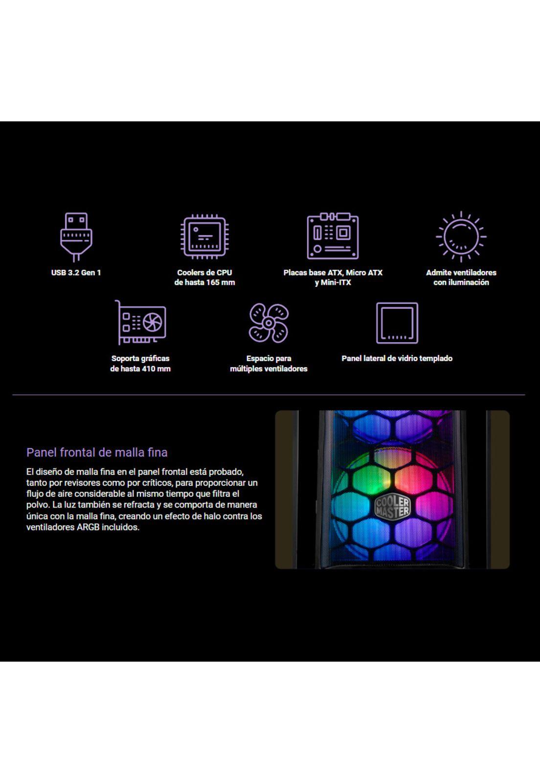 Gabinete Gamer Cooler Master Masterbox MB511 Con 3 Ventiladores ARGB-2