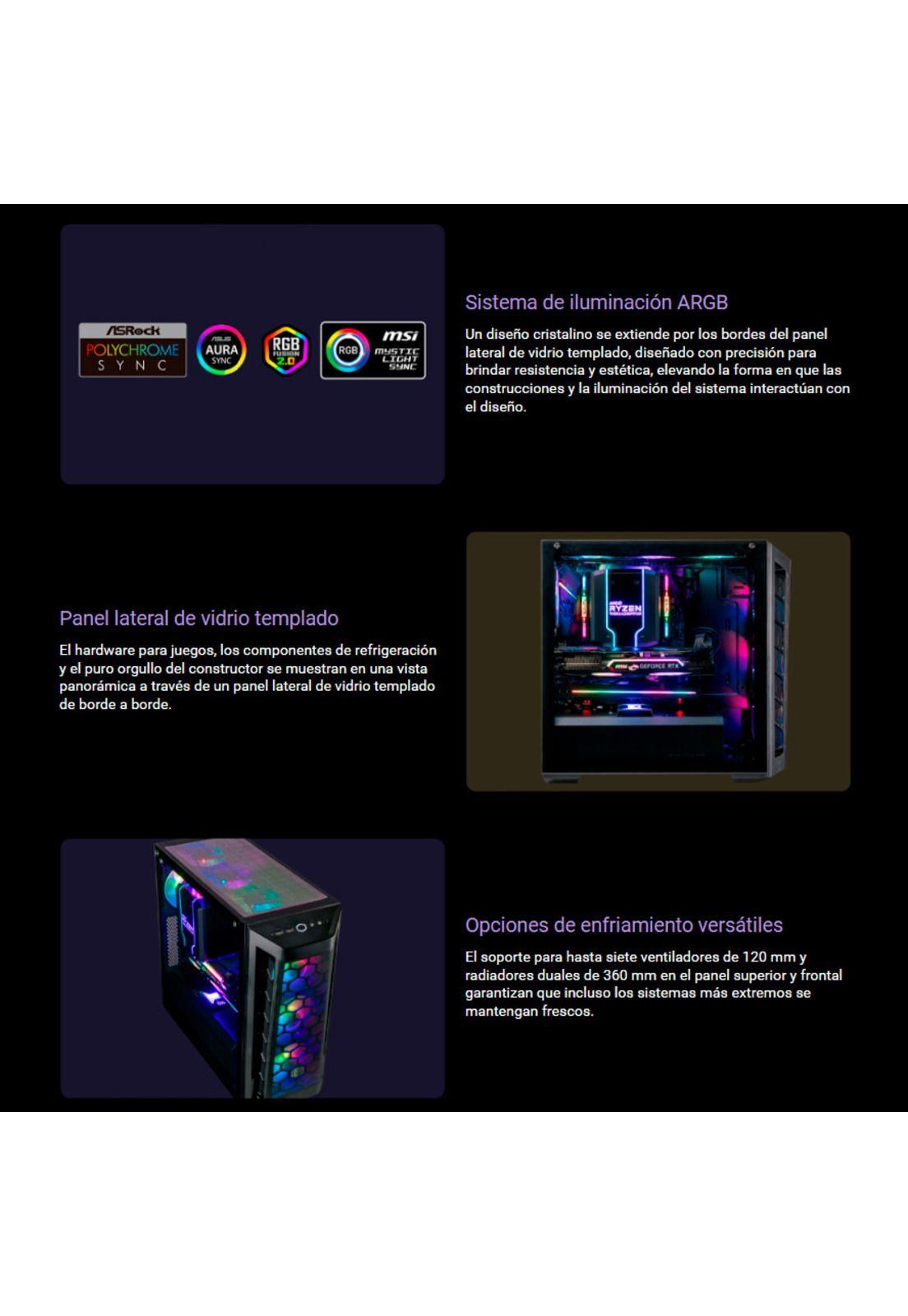 Gabinete Gamer Cooler Master Masterbox MB511 Con 3 Ventiladores ARGB-3