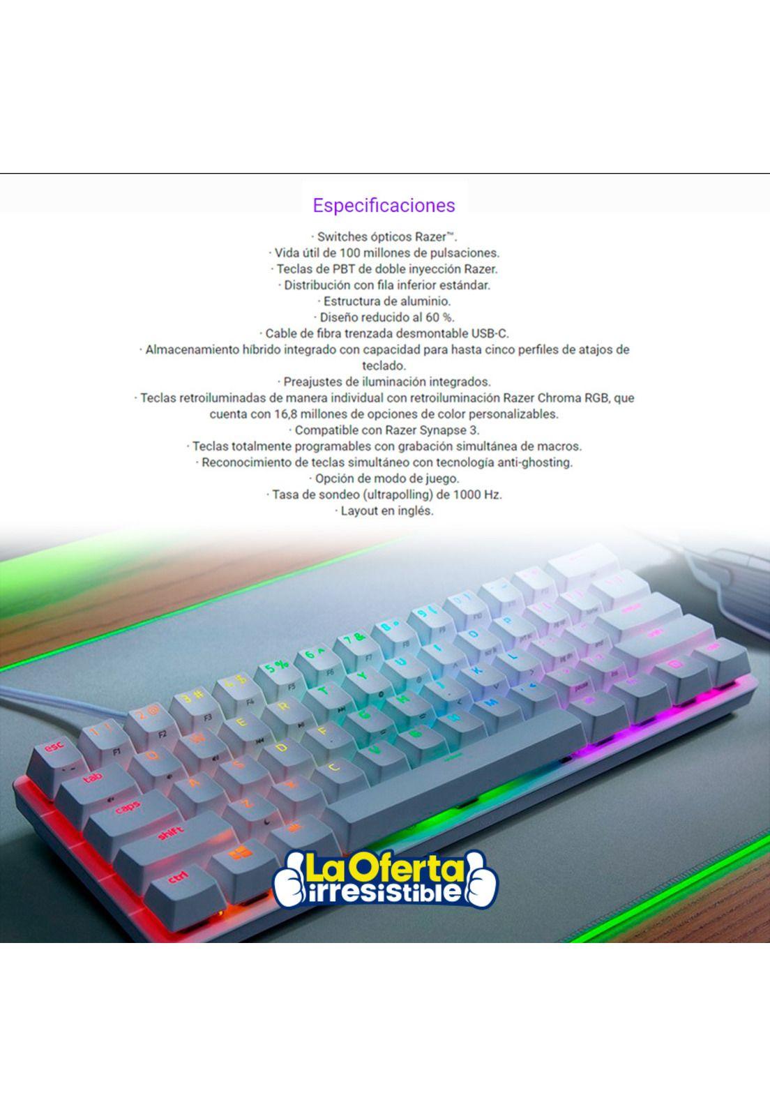 Teclado Gamer Razer Huntsman Mini Red Switch Mercury-5