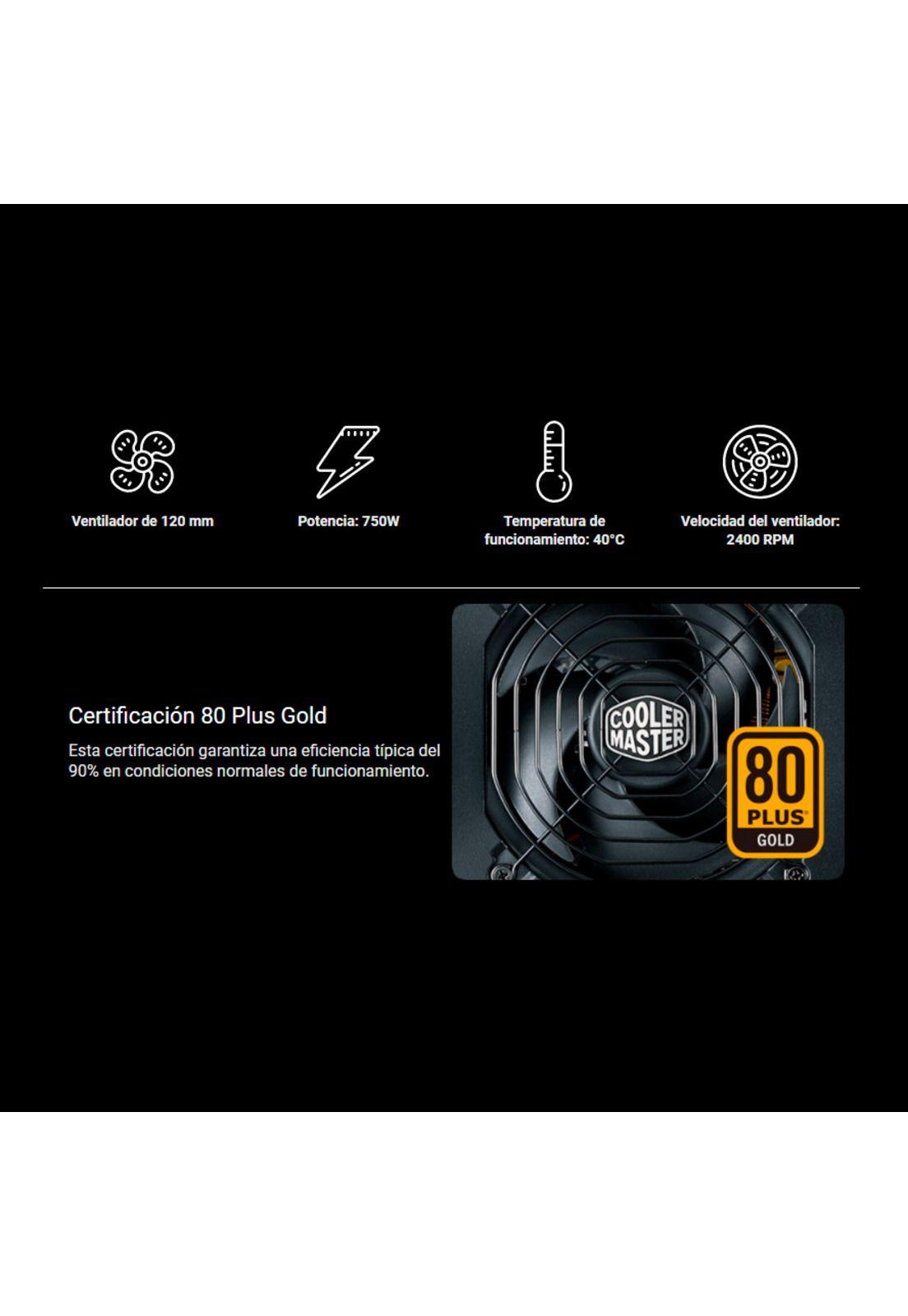 Fuente De Poder Cooler Master MWE 750 Gold V2 De 700W-2