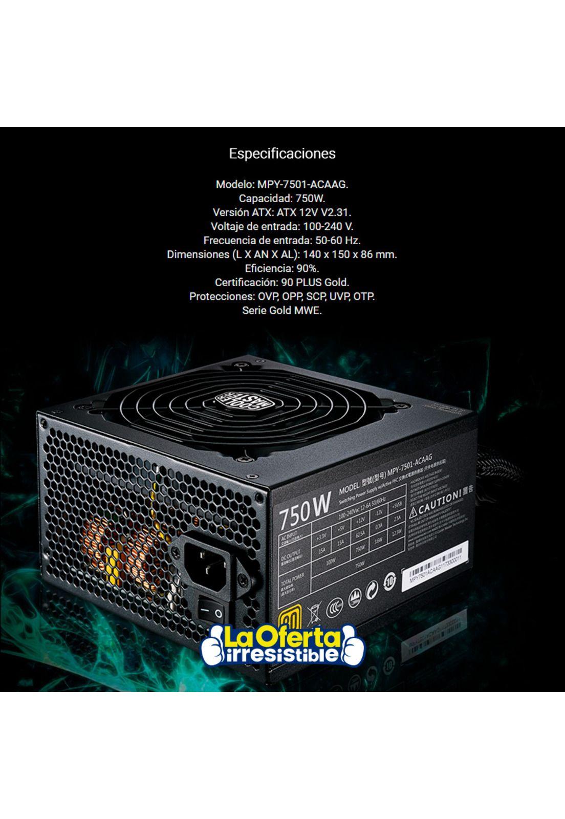Fuente De Poder Cooler Master MWE 750 Gold V2 De 700W-4