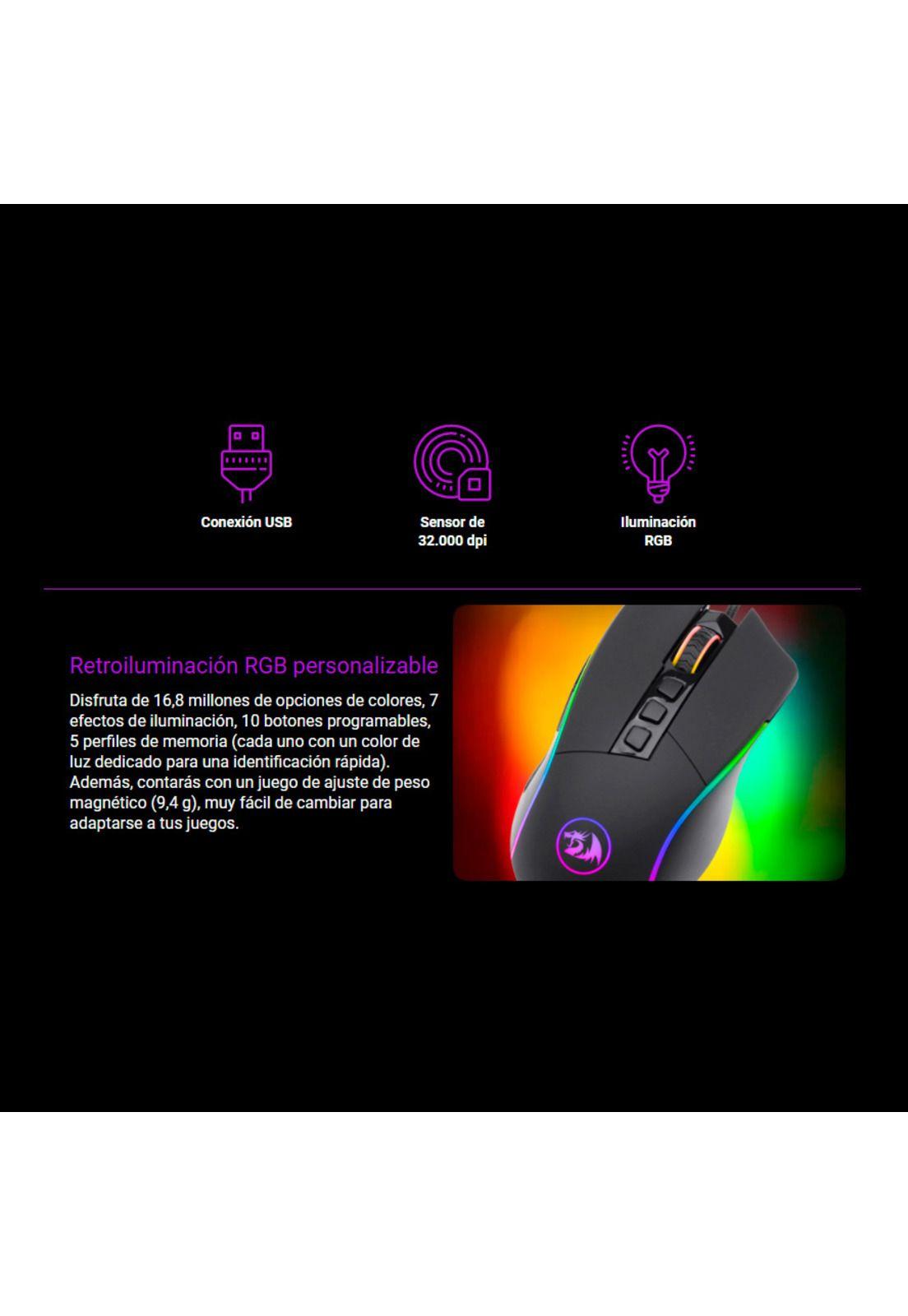 Mouse Gamer Redragon Lonewolf 2 M721 Pro RGB 32000Dpi-2