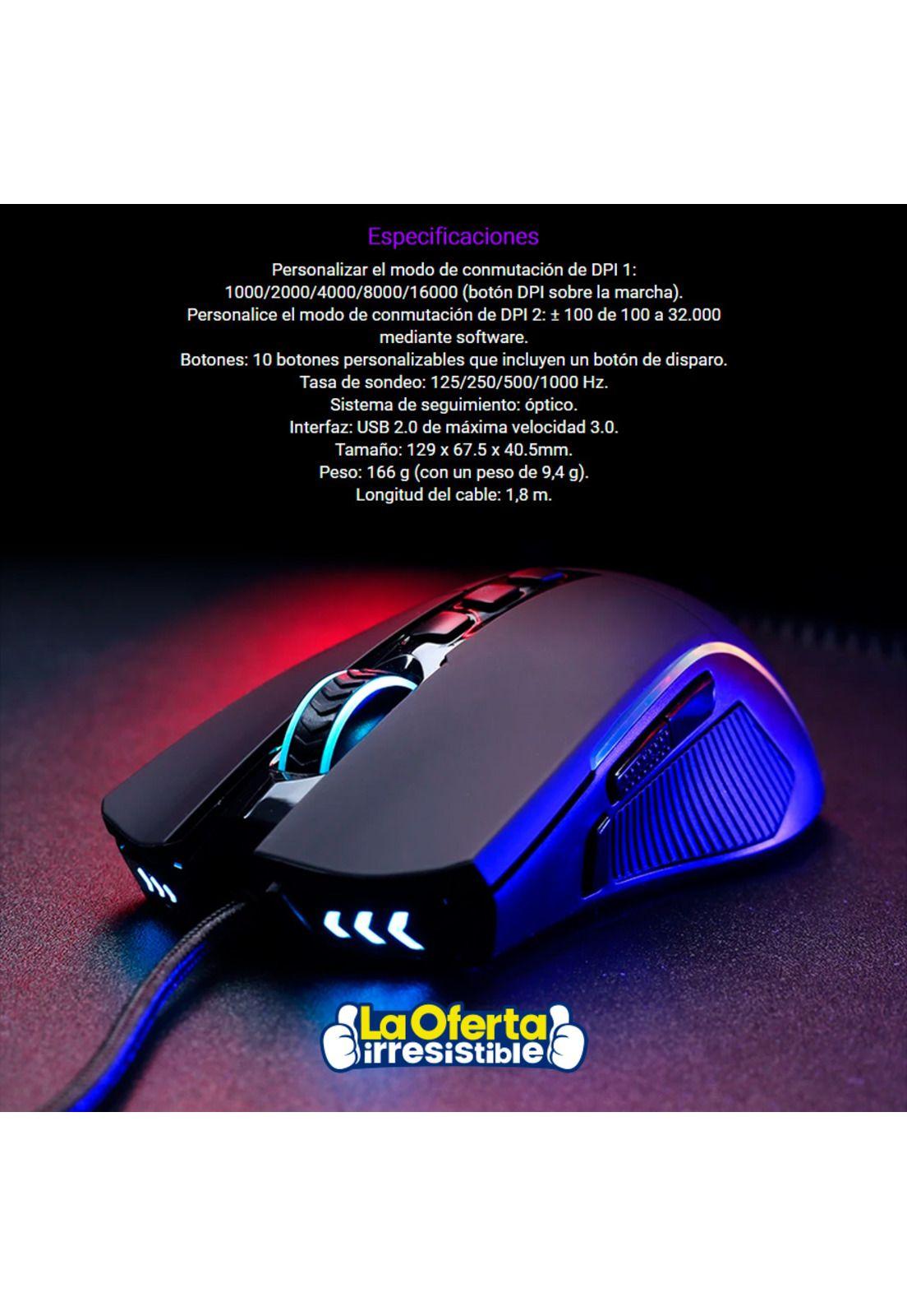 Mouse Gamer Redragon Lonewolf 2 M721 Pro RGB 32000Dpi-4