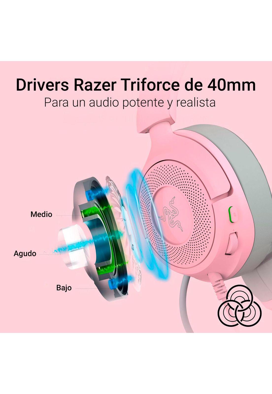 Audífonos Gamer Razer Kraken Kitty V3 X Quartz-7