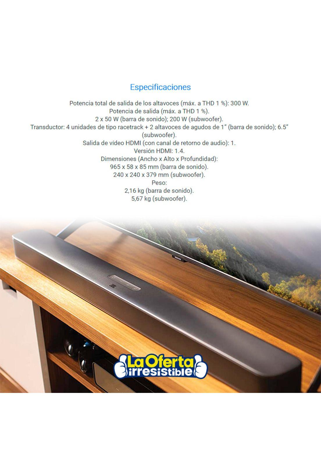 Barra de Sonido JBL Bar 2.1 con Subwoofer Inalambrico-4