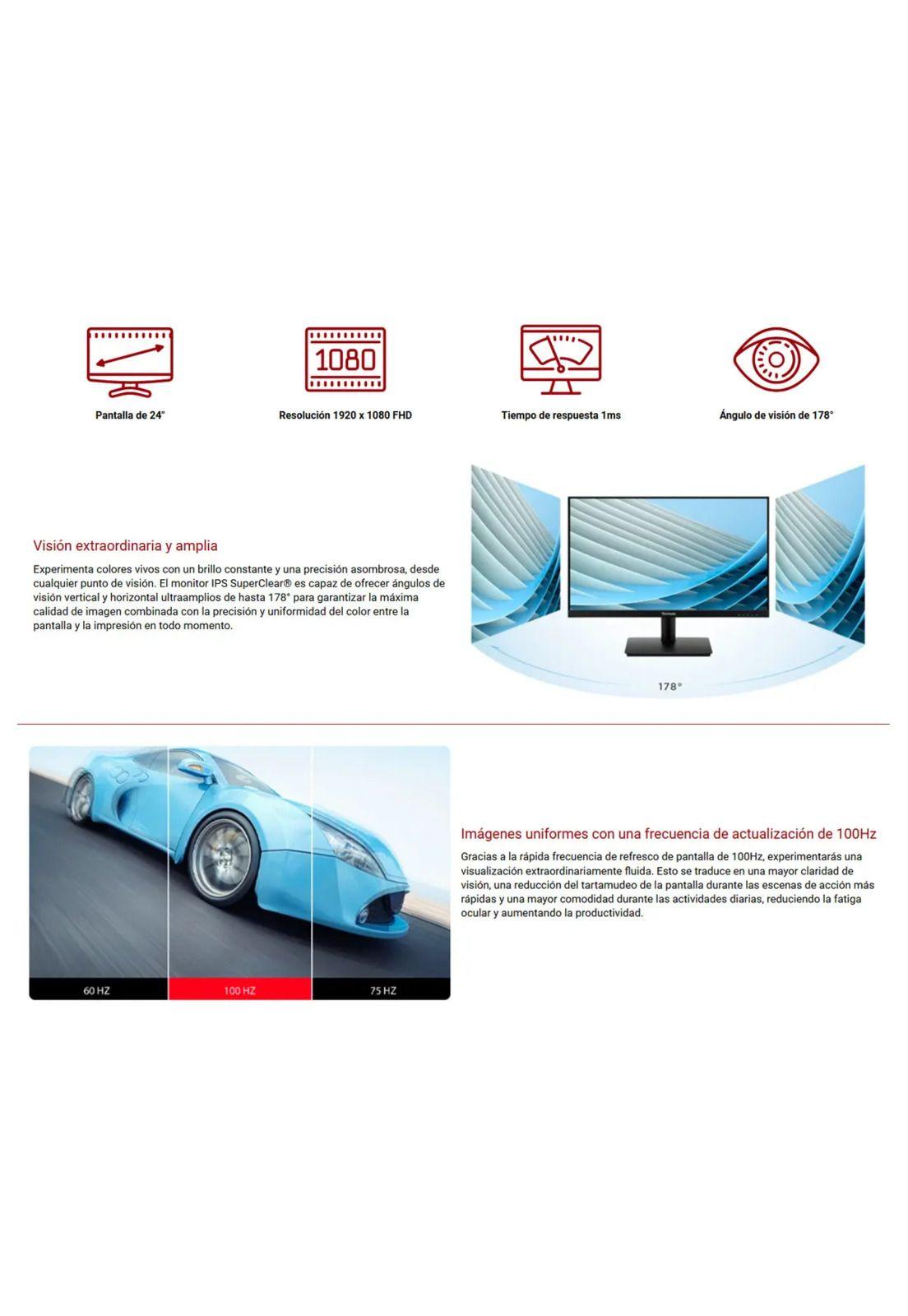 Monitor Viewsonic 24” Full HD IPS 100Hz 1ms-2