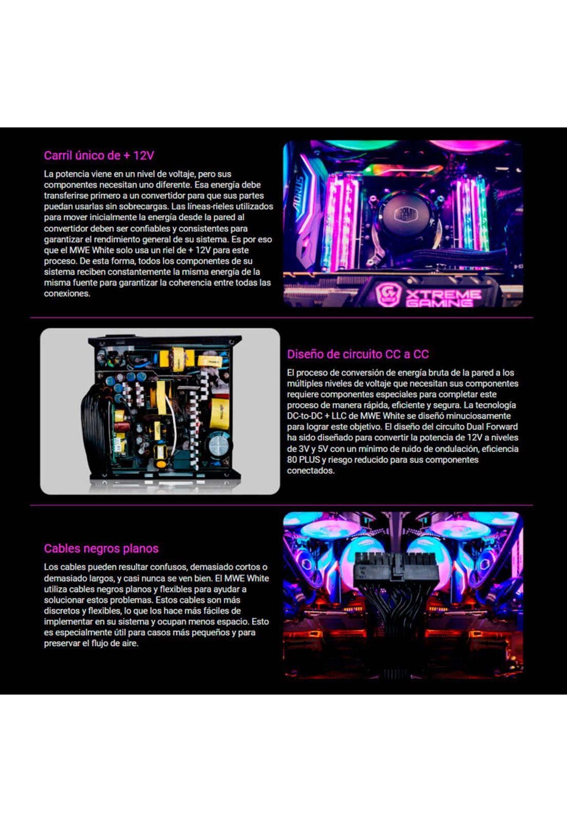 Fuente de Poder Cooler Master MWE 650W White V2, Certificada 80+ Plus-3