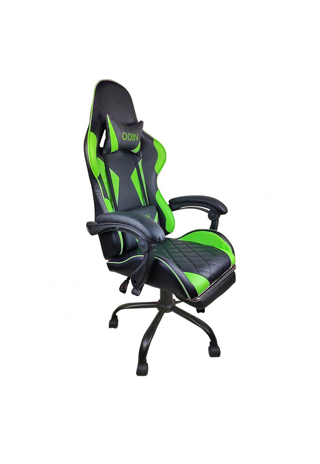 Silla Gamer Empoli Odín Ergonómica Apoyapiés Verde-2