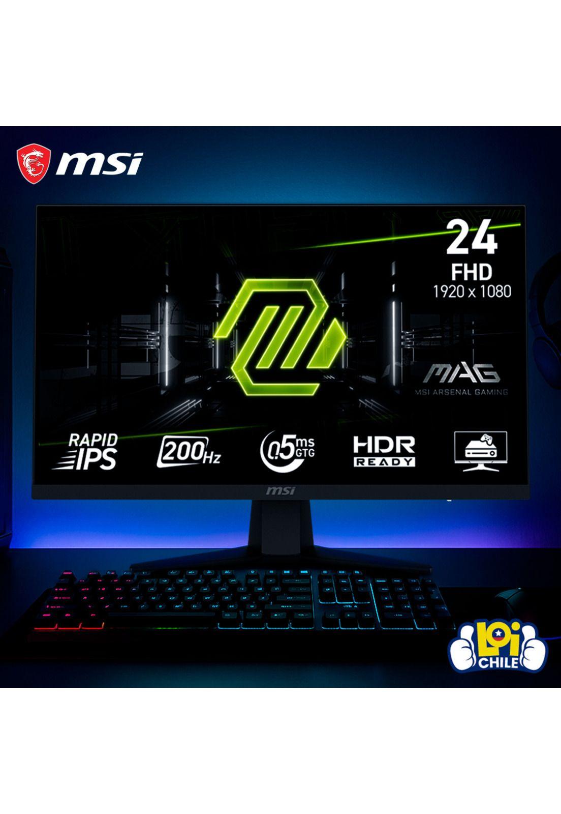 Monito Gamer MSI 24" Fast IPS 200Hz 0,5Ms MAG 244F FHD DP-5
