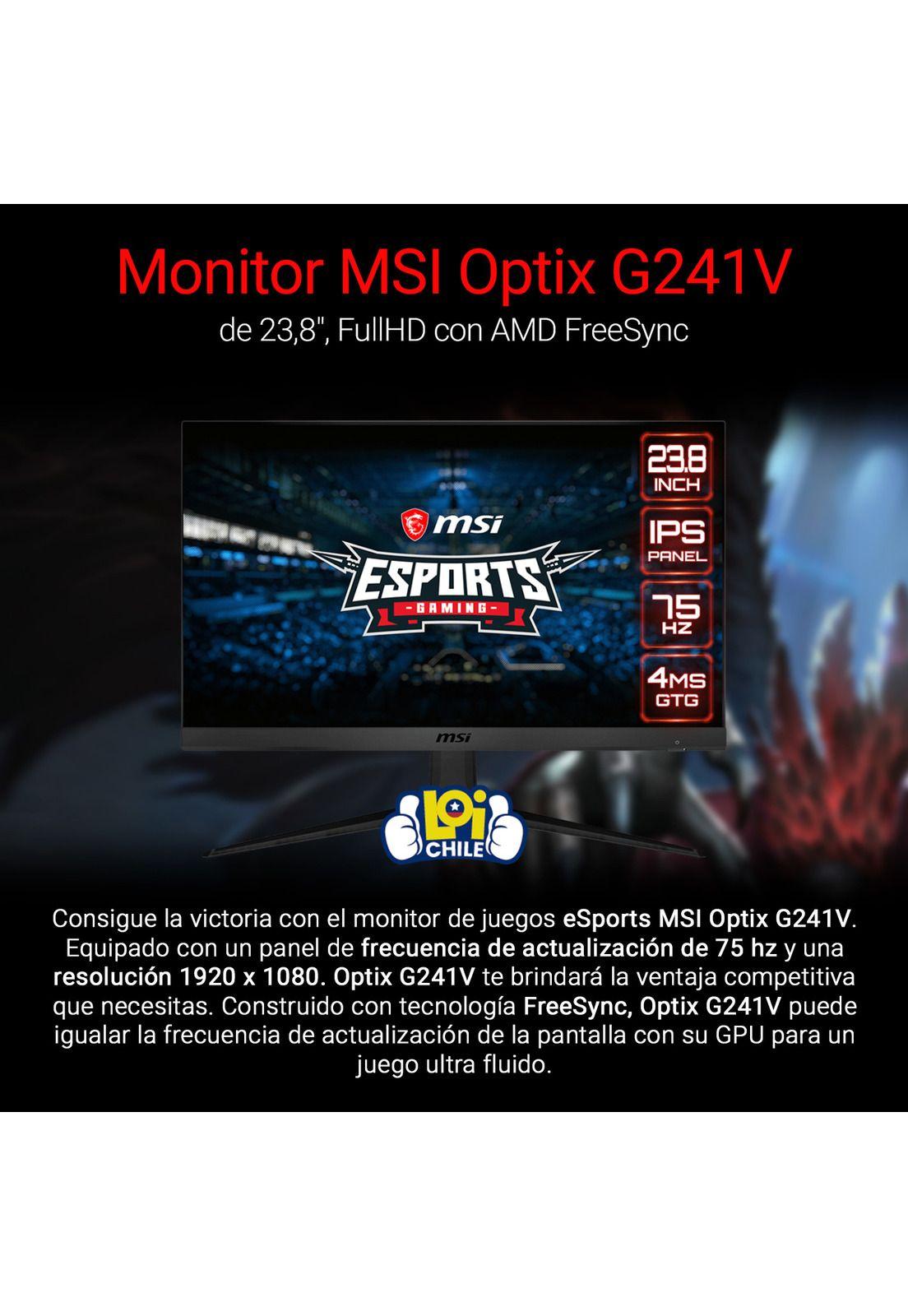 Monitor Gamer Msi 23.8' Optix G241v Fhd Ips 75 Hz-1
