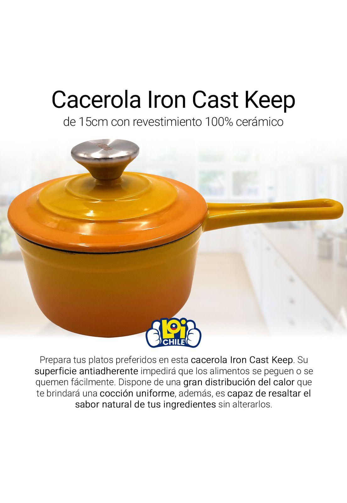 Cacerola Antiadherente con Tapa Hierro Fundido 16cm Keep-1