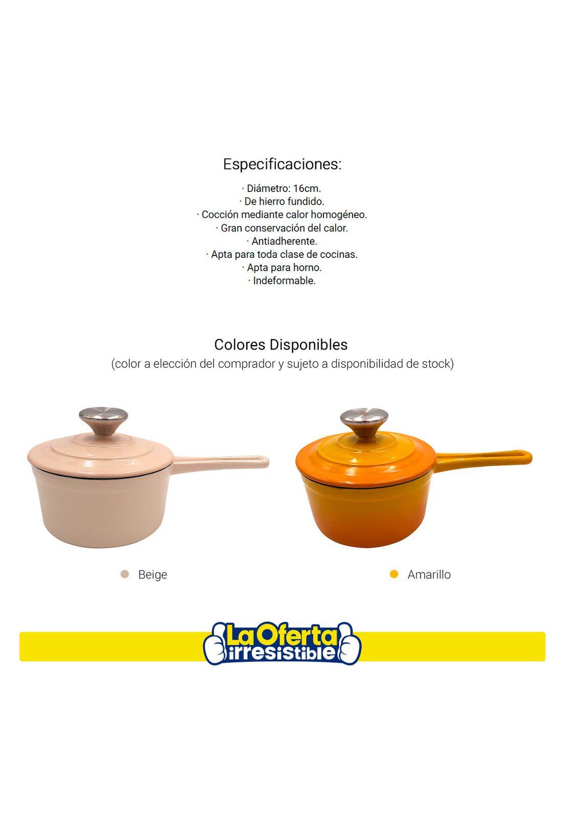 Cacerola Antiadherente con Tapa Hierro Fundido 16cm Keep-2