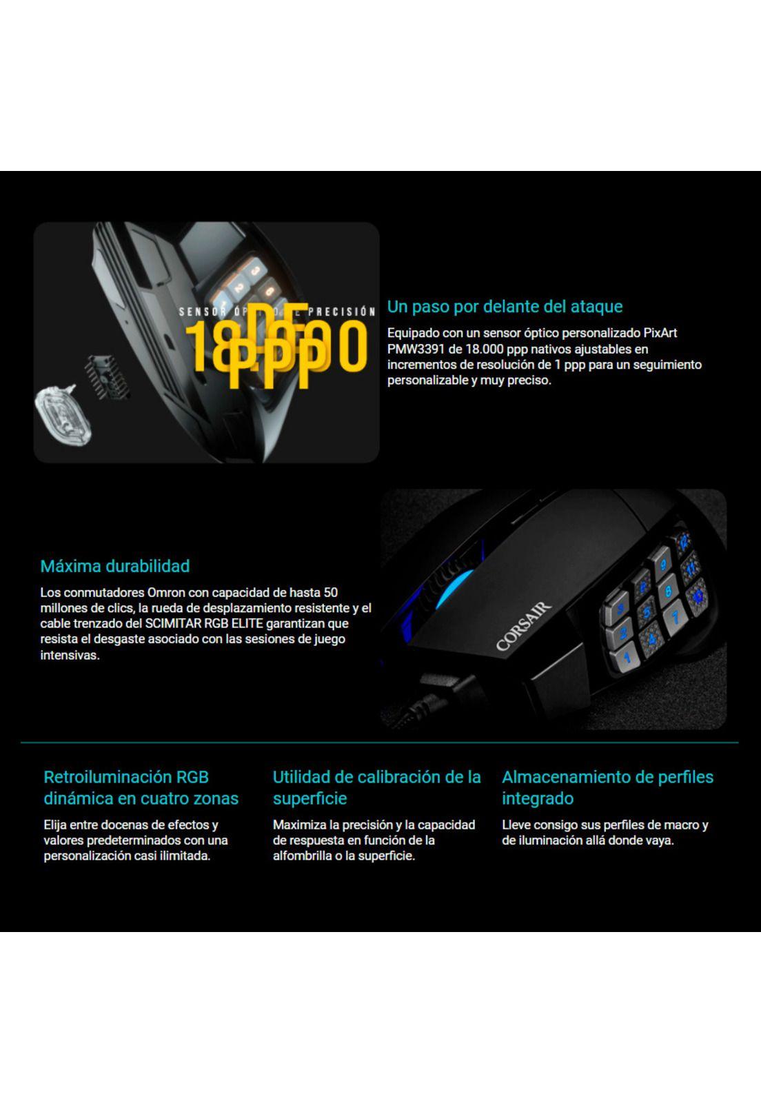 Mouse Gamer Corsair Scimitar RGB Elite-3